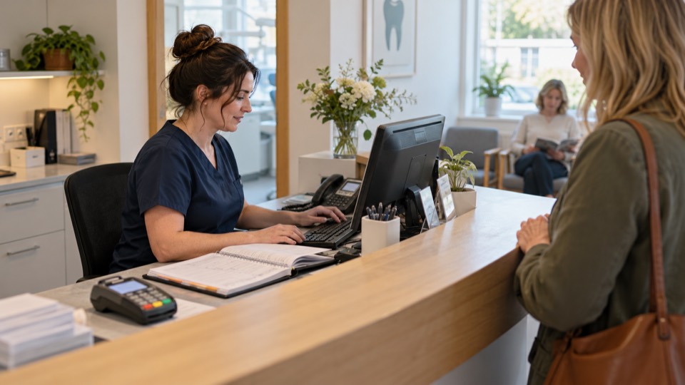 Reception of a small UK dental practice